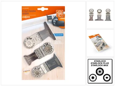 Imagen del producto de Fein E-Cut Combo Starlock Juego de 3 hojas de sierra para madera ( 35222967080 )