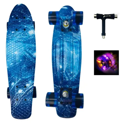 Produktbild von Skateboard – Mini-Cruiser – 22 Zoll – Mit leuchtenden Rädern – Für Anfänger