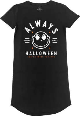 Produktbild von Nightmare Before Christmas - Always Halloween Womens Black T-Shirt Dress - Größe XXL