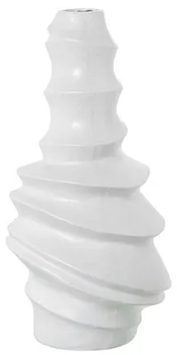 Keramik-Vase, rund, weiß, 56 x 27 x 27 cm