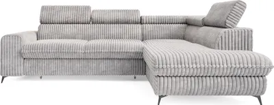 Produktbild von Masseno Ecksofa VELISS mit Schlaffunktion L-Form, Sofa mit Bettkasten, Wohnzimmersofa, Couch, Soffa, Bettsofa, Couchgarnitur- Hellgrau, TILIA 86