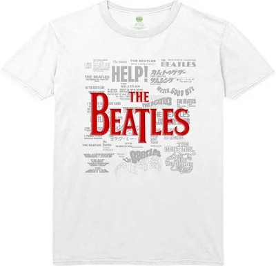 Image de The Beatles - T-Shirt Logo pour homme/femme unie RO4726 (XL) (Blanc)