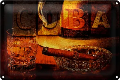 Produktbild von Blechschild Spruch 40x30cm Cuba Zigarre Rum Havanna