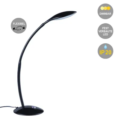 Produktbild von LED Tischleuchte Danko schwarz Schreibtischleuchte Touch Dimmfunktion
