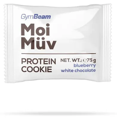 Produktbild von GymBeam - MoiMüv Protein Cookie, 75 g, Heidelbeere und weiße Schokolade