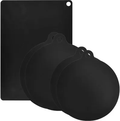 Produktbild von Ibenzoa® Induktions-Schutzmatten 5er-Set aus Platinsilikon – hitze- & ölfest bis 240°C, 2×22 cm, 2×24 cm + 25×35 cm, Antirutsch für Induktionskochfelder
