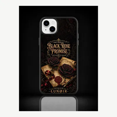 Zdjęcie produktu dla Etui na iPhone 15 Plus, pokrowiec ochronny na telefon z motywem czarnej róży – LUNØIR ©