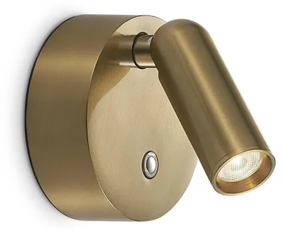 Image de Applique murale Ideal Lux avec interrupteur, LED 3000 K, laiton, IP20, BEAN 350264