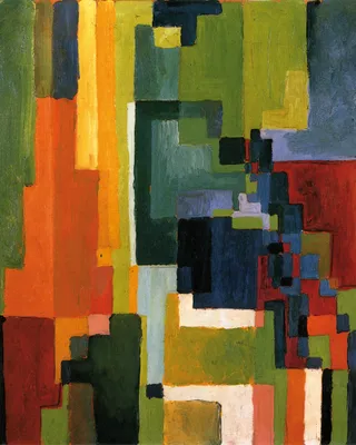 Zdjęcie produktu dla Obraz drukowany August Macke - Kolorowe formy II, 1913 (50 x 40 cm)