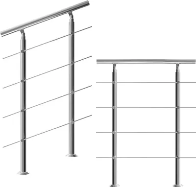 Immagine prodotto di Ringhiera in acciaio inox, regolabile 80 cm, 4 traverse