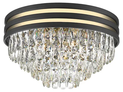 Zdjęcie produktu dla Lampa sufitowa NAICA czarna matowa-złota 5xE14x40W kryształ wym:27x46x46cm IP20 Zuma Line