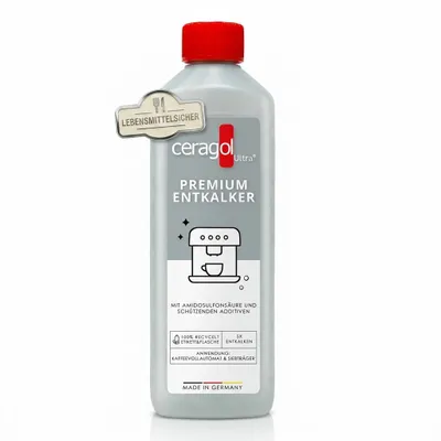 Produktbild von ceragol Premium Entkalker für Siebträger und Kaffeevollautomat, 500ml mit Amidosulfonsäure für 5 Anwendungen - Kalklöser für Kaffeemaschinen