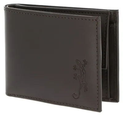 Zdjęcie produktu dla oxmox skórzany portfel Skórzany portfel RFID z ochroną kieszeni Lizard Embossed Brown ciemnobrązowy