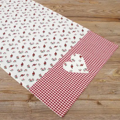 Immagine prodotto di Runner da tavola VRONI rose a scacchi rosso, 100 % cotone, in 40x100 cm