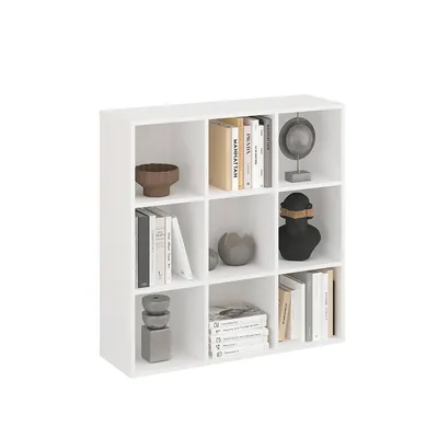 Produktbild von KOMTO Bücherregal Weiß – Regal mit 9 Fächern, Würfelregal, Standregal für Wohnzimmer, Kinderzimmer, Schlafzimmer | Cube Regal 90,6 x 92 x 29 cm