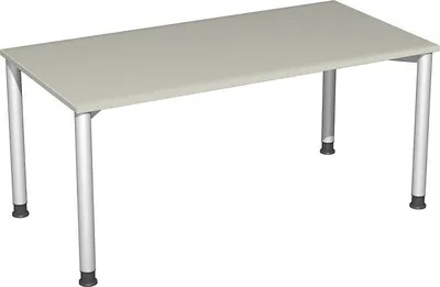 Produktbild von Geramöbel Schreibtisch höhenverstellbar, 1600x800x680-800, Ahorn/Silber, S-555103-AS