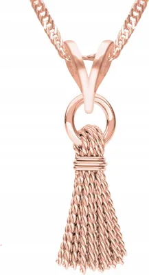 Produktbild von Vergoldete Quastenkette mit Fransenanhänger und Seilschnüren, 925er Silber