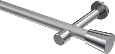 Produktbild von Interdeco Gardinenstange / Vorhangstange Silbergrau / Chrom, Typ Prestige Sitra (Konus) ohne Ringe, 20 mm Ø 1-läufig, 280 cm
