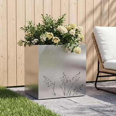 Produktbild von Möbel Garten-Pflanzgefäß Silber 50 x 30 x 49 cm Edelstahl - Beete &17465