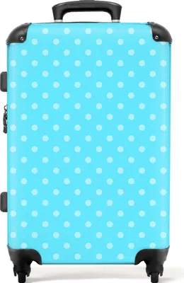 Produktbild von NoBoringSuitcases.com® Großer Koffer - Blau - Punkte - Muster - Kombinationsschloss TSA - Hartschalen Trolley 4 Rollen - 72 liter - Reisekoffer - 66 cmKoffer Mittelgroß 67x43x25 cm, 72L,