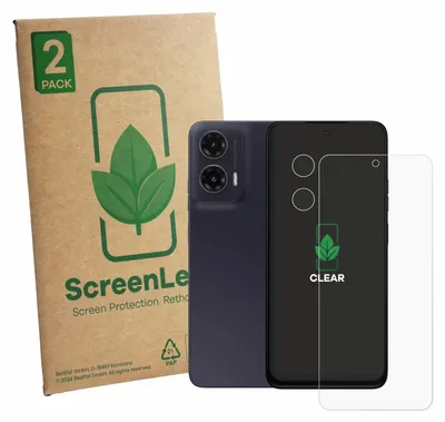 Produktbild von 2x ScreenLeaf Schutzfolie für Motorola Moto G35 (Display+Kamera) Displayschutz Display Schutz Folie Klar Transparent