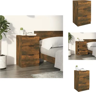 Image de vidaXL Table de nuit chêne fumé 40x36x65 cm - Tables de nuit