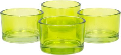 Teelichtgläser klein 51x33mm maigrün / lindgrün / hellgrün 4er Set