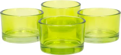 Produktbild von Teelichtgläser klein 51x33mm maigrün / lindgrün / hellgrün 4er Set