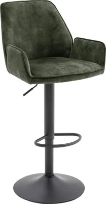 Produktbild von Barhocker OTTAWA BAR Barstuhl mit Armlehnen Velour Optik olive