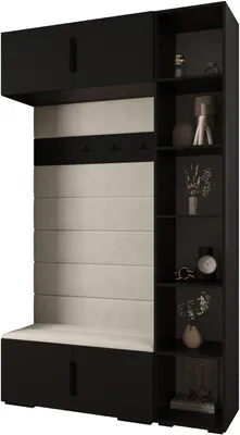 Produktbild von MEBLE KRYSPOL Inova 1 Möbelset Garderobe, 236,7x140x47cm - Schwarz, Manila 02, Schwarz