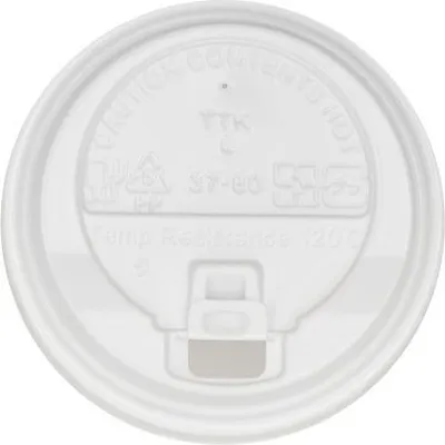 Produktbild von 200x Domdeckel mit Verschlußklappe weiß für Pappbecher COFFEE TO GO 80mm Ø
