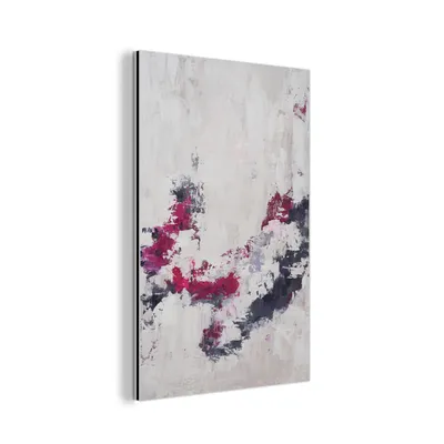 Obrázok produktu pre MuchoWow® Hliníkové obrazy Nástenná dekorácia Kovový obraz na stenu 40x60 cm Farba - Ružová - Sivá - Umenie Hliníkový obraz Dibond Nástenný obraz - Hliníková dekorácia na stenu
