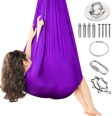 Produktbild von Kinder Schwingen Hängematte, Indoor Outdoor 360° Sensory Swing Elastisch Cuddle Schaukel 150x280 cm