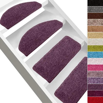 Produktbild von Shaggy-Stufenmatte Barcelona Lila 115 Rechteckig 23,5 x 65 cm
