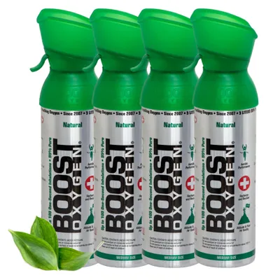 Produktbild von Boost Oxygen Sauerstoffdose zum Inhalieren Natural, mittel, 4x5L