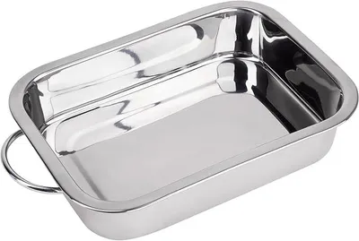 Produktbild von PolkaHome® Rechteckige Backform aus Edelstahl, 28 x 20 x 6 cm, Antihaftbeschichtung, ideal für Lasagne und Kuchen