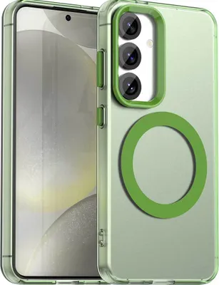 Image de Etui magnétique pour Samsung Galaxy S24+ / S25+, étui antichoc fin, mat et translucide Vert