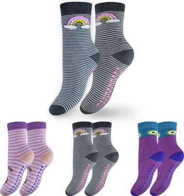Produktbild von OCERA 3 Paar Kinder Stoppersocken mit ABS - Anti Rutschsocken für Mädchen und Jungen im Pinkmix