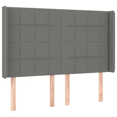 Produktbild von vidaXL Kopfteil mit Ohren Dunkelgrau 147x16x118/128 cm Stoff