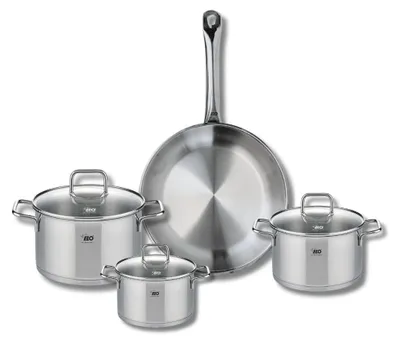 Image de Ensemble de 1 Poêle de cuisson 28 cm et 3 faitouts 14, 16 et 20 cm Elo Profi Citrin
