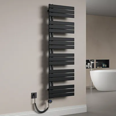 Produktbild von Mai & Mai Badheizkörper Elektrisch 159x50 cm in Anthrazit Seitenanschluss Handtuchheizkörper Handtuchhalter Handtuchwärmer Badheizung mit Heizstab 1000W