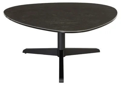 Zdjęcie produktu dla Miliboo – designerski stolik kawowy z czarnej ceramiki i metalu, szer. 84 cm, LEWA