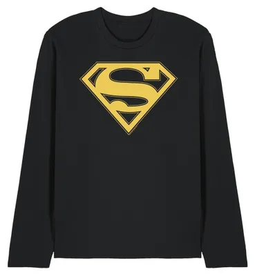 Image de Superman - T-shirt manches longues pour hommes/femmes, modèle unie, référence TV40404 (Taille L), couleur noire