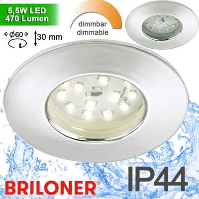 Produktbild von LED Einbauspot Chrom 5,5W dimmbar IP44