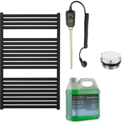 Zdjęcie produktu dla CERANO – Zestaw grzejników elektrycznych do łazienki Vincenzo – 300 W – matowa czerń – 970 x 600 mm