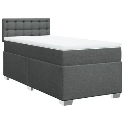 Produktbild von Boxspringbett mit Matratze Dunkelgrau 90x200 cm Stoff