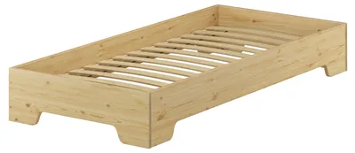 Produktbild von Kastenbett 90x190 stabiles Gästebett mit wählbarem Zubehör V-60.56-09-190Federleisten