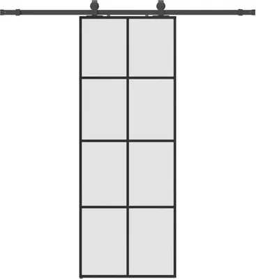 Obrázok produktu pre Posuvné dvere s kovaním čierne 76x205 cm ESG sklo