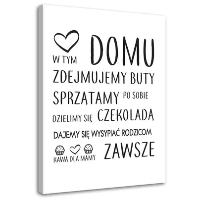 Produktbild von Leinwandbild in diesem haus typografie 60x90 cm Feeby grau wandbild bereit zum aufhängen