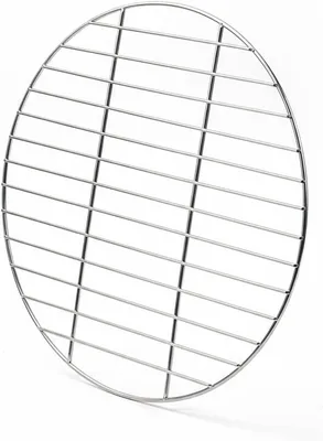 Immagine prodotto di Piastra per griglia, rotonda, in acciaio inossidabile, diametro 34 cm, ideale per campeggio e giardino
